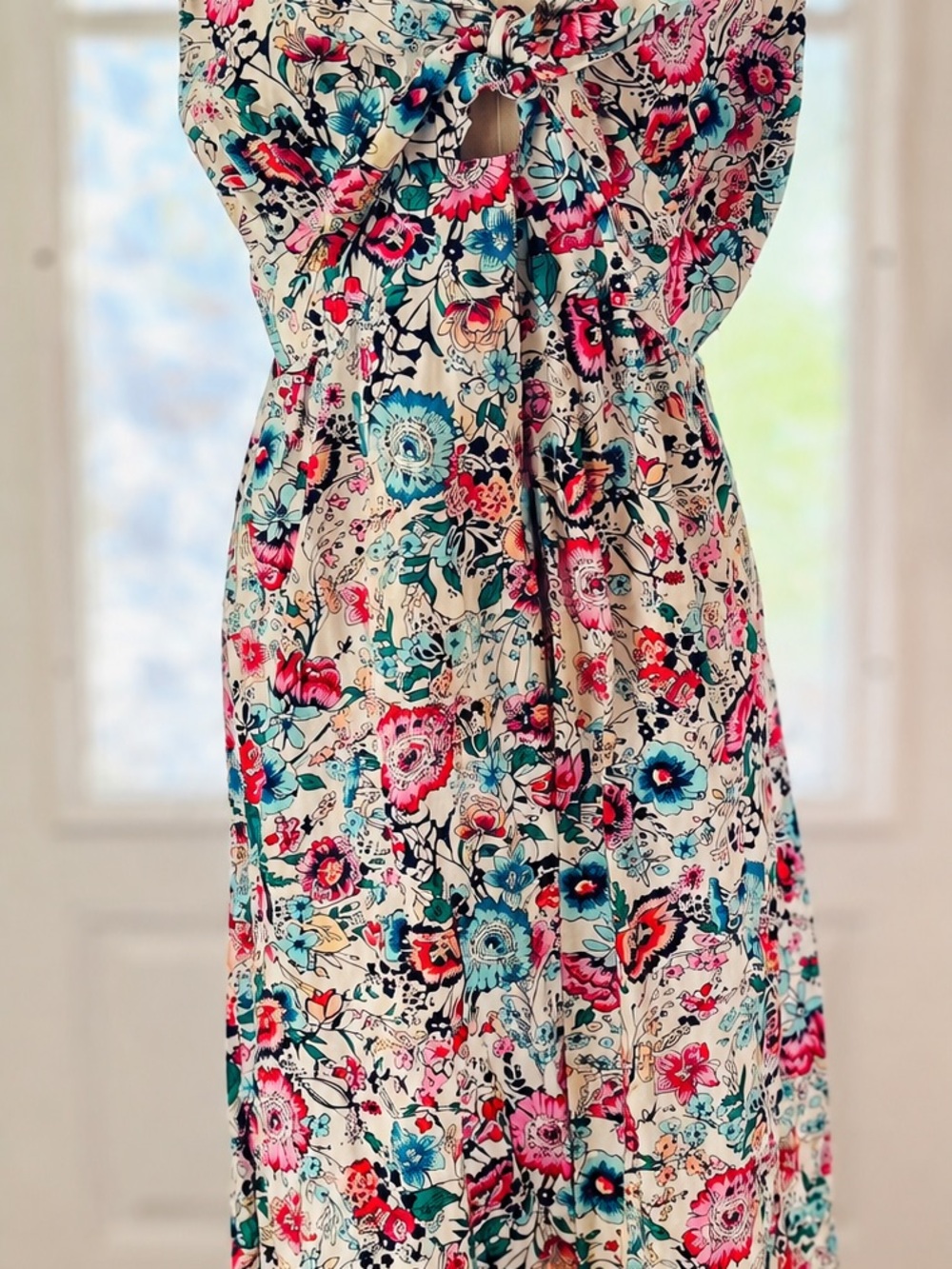 Chloe + Rene Floral Tie-Front Maxi Dress – Size Small